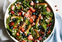 Strawberry Chicken Salad with Bacon and Poppy Seed Dressing