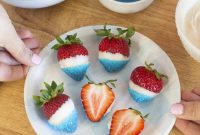 Red, White & Blue Dipped Strawberries for 4th of July