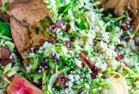 Apple Cranberry Brussels Sprout Salad with Maple Citrus Vinaigrette