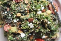 Summer Quinoa and Kale Salad with Creamy Tahini Dressing