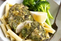 One-Pan Pesto Chicken with Roasted Vegetables