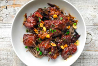 Smoked Kung Pao Pork Belly Burnt Ends Recipe for Big Green Egg