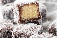 Classic Australian Lamington Recipe: Moist Sponge Cakes with Chocolate & Coconut