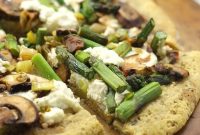 Mushroom, Asparagus & Ricotta Pizza on Gluten-Free Paleo Crust