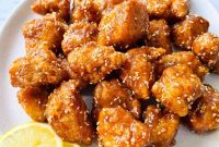 Crispy Honey Sesame Chicken Recipe with Sticky Glaze and Garlic