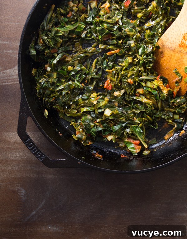 Simple Vegan Thanksgiving Side Dishes to Impress Guests 6 Southern Vegan Collard Greens with Cornmeal Biscuit | www.sweetpotatosoul.com