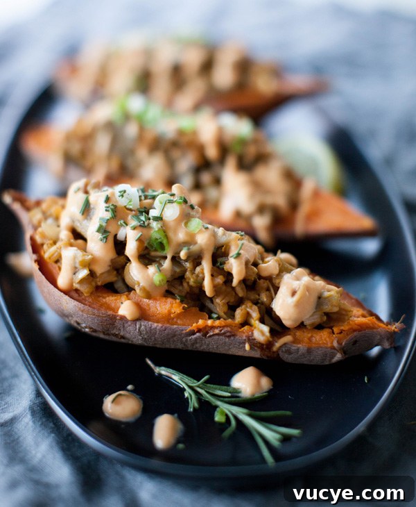 Simple Vegan Thanksgiving Side Dishes to Impress Guests 7 Mushroom Leek Stuffed Sweet Potato | @sweetpotatosoul