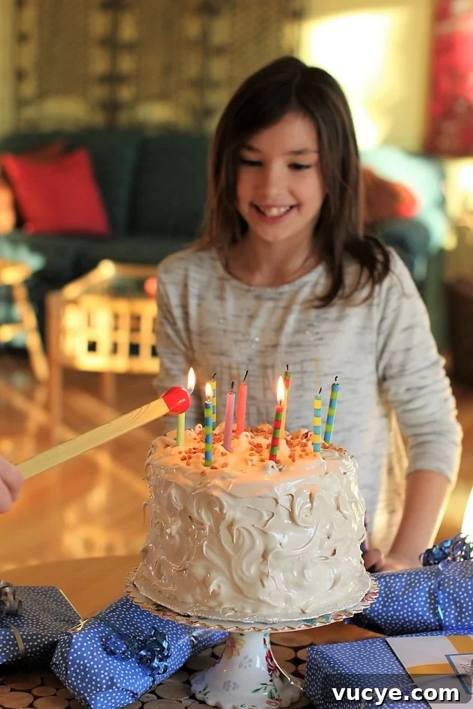 Seven-Minute Frosting Recipe Kids Can Make for Birthday Cakes 14 lighting the birthday candles, seven minute frosting