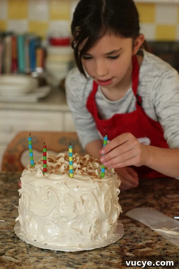 Seven-Minute Frosting Recipe Kids Can Make for Birthday Cakes 10 candles on the cake, seven minute frosting