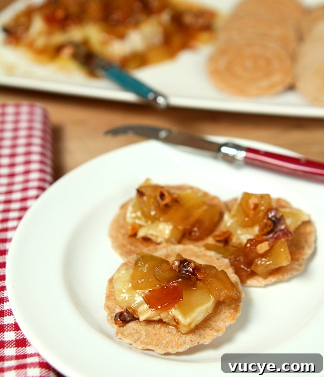 Caramel Apple and Brie Tart Recipe 3 Caramel Apple Brie with Toasted Walnuts | Creative-Culinary.com