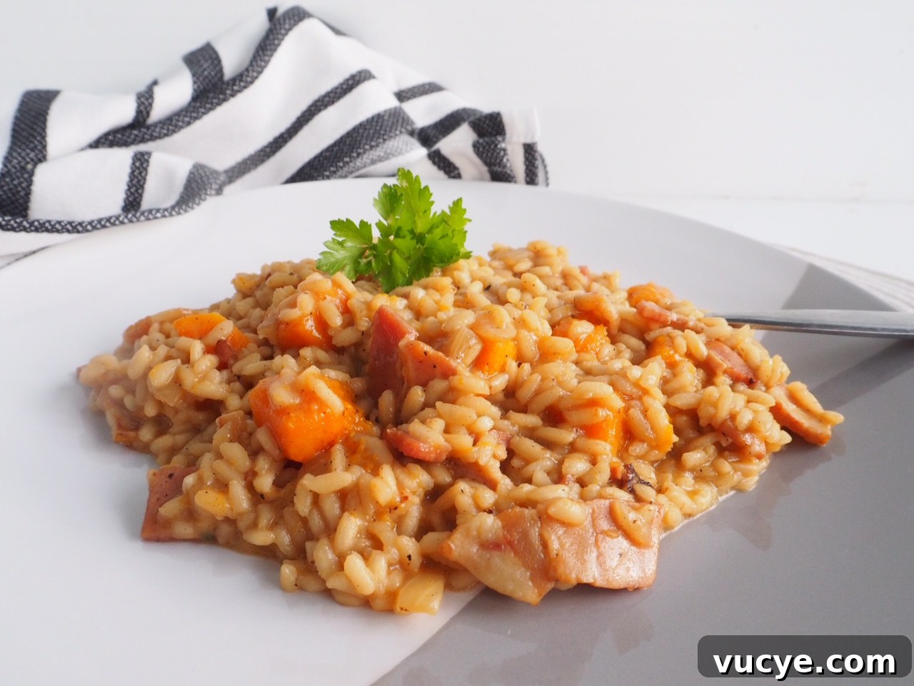9 Creative Ways to Use Pumpkin for Fall Decorating and Cooking 3 Maple Streaky Bacon and Pumpkin Risotto