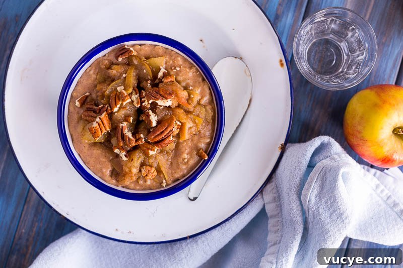 Spiced Apple & Pear Dairy-Free Porridge Recipe 3 Porridge with spiced fruit topping