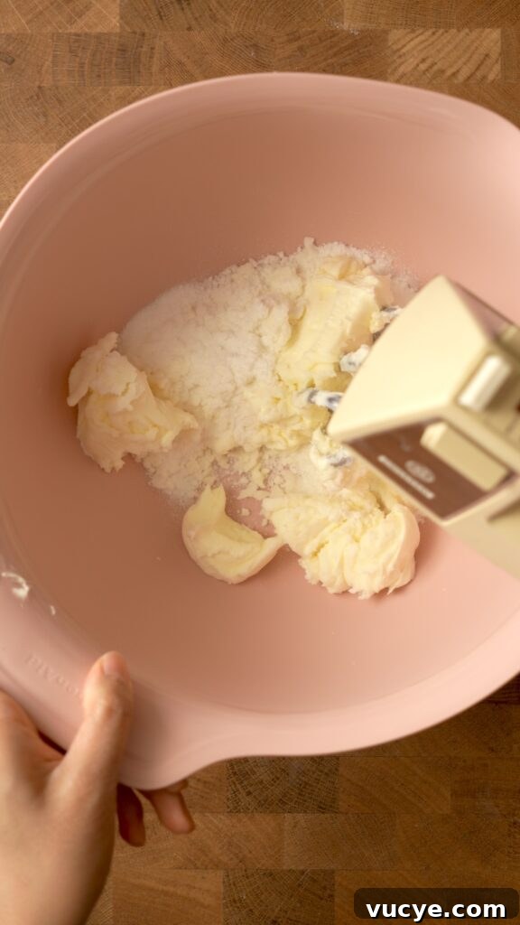 Mixing butter and sugar