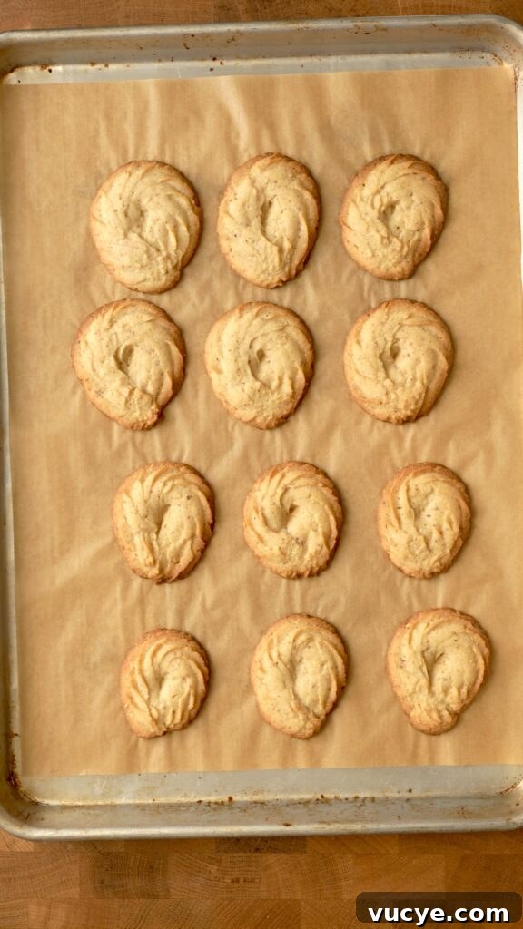 Cookies on baking tray