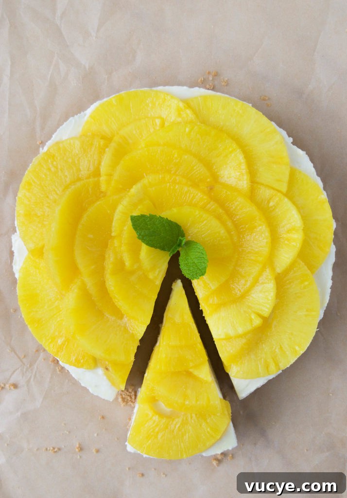 No-Bake Pineapple Cheesecake Recipe: Creamy Tropical Dessert 3 Pineapple cheesecake slice
