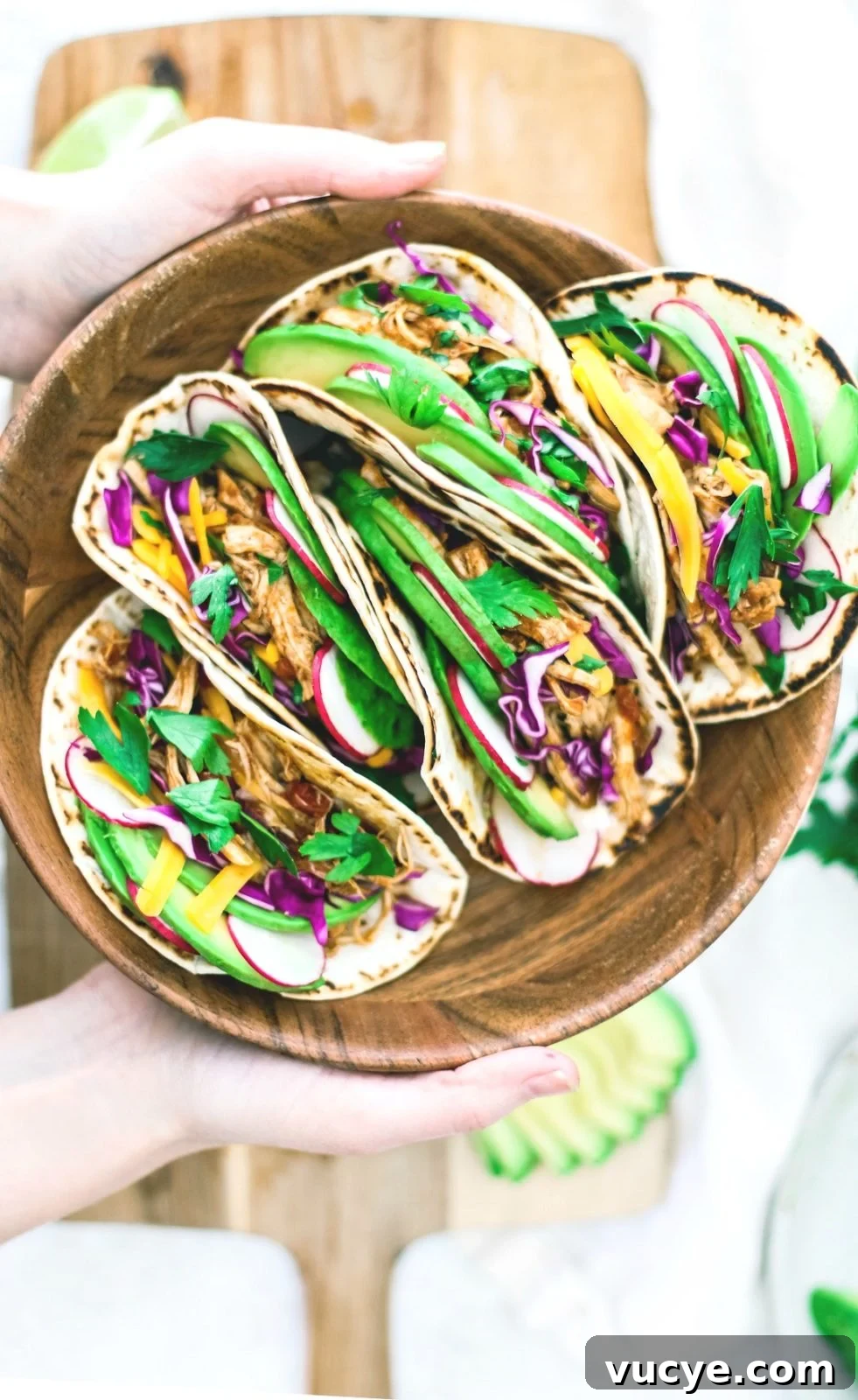 Instant Pot Chipotle Chicken Tacos | Killing Thyme Instant Pot Chipotle Chicken Tacos in a bowl