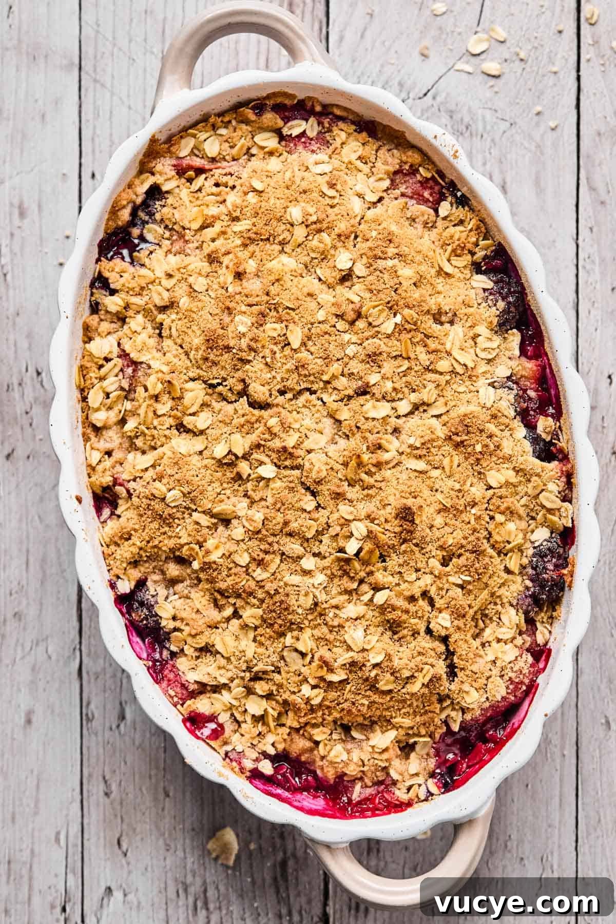 Naturally Sweetened Gluten-Free Berry Crisp Recipe 4 baked gluten free berry crisp in a baking dish