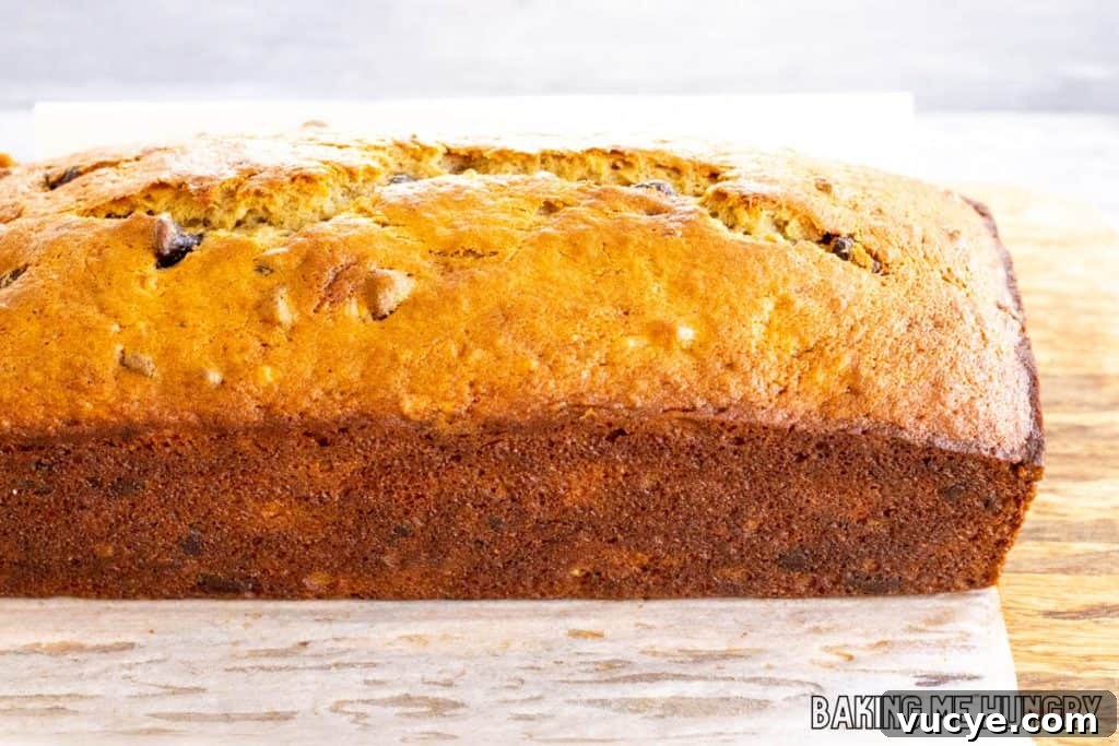 banana bread on on cutting board