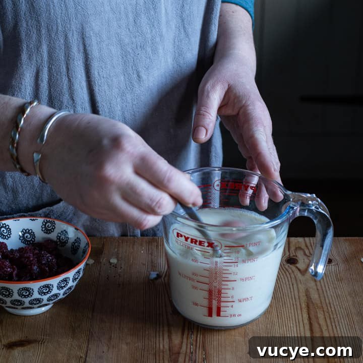 stirring wet ingredients