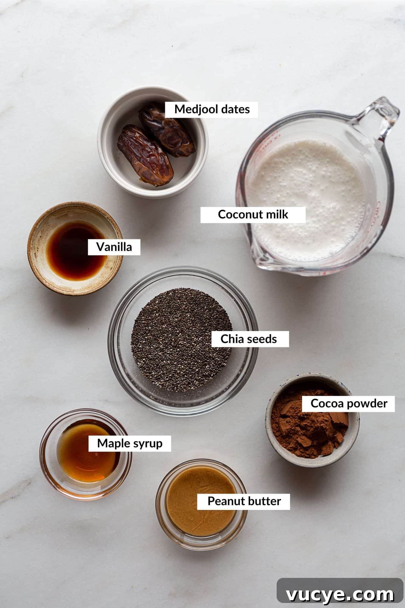 Snickers-Inspired Chia Pudding Recipe: Chocolate Peanut Butter Parfait 3 Ingredients for snickers chia pudding.