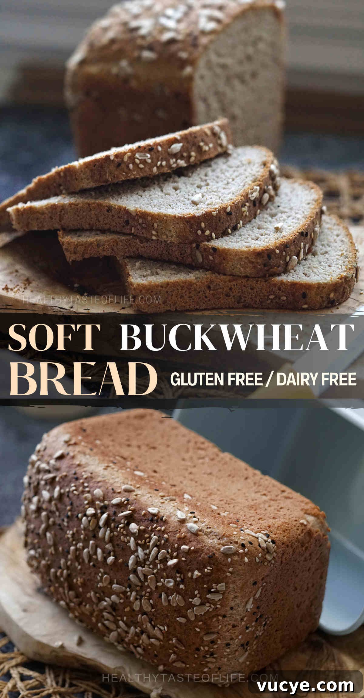 Soft Gluten-Free, Dairy-Free Buckwheat Bread Recipe 14 A healthy recipe for buckwheat bread made with buckwheat flour and a mix of other gluten free flours. To make this buckwheat flour bread soft and pliable you’ll need yeast, egg and natural plant based thickeners. There is no kneading involved and the hydrated dough offer large air pockets in the crumb. Enjoy your buckwheat bread in a sandwich, toasted or save for later by freezing. #buckwheatbread #glutenfreebread #buckwheatflour #buckwheatflourbread #glutenfreebreadrecipe
