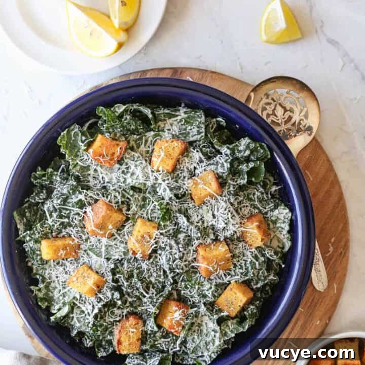 Gluten Free Kale Caesar Salad