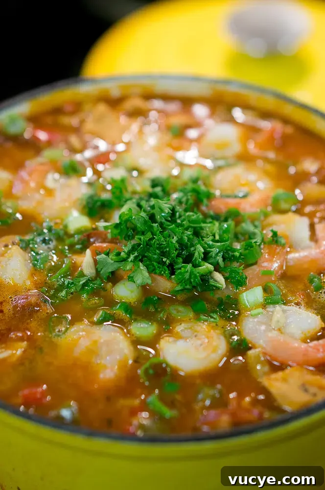 Fresh herbs on top of the jambalaya