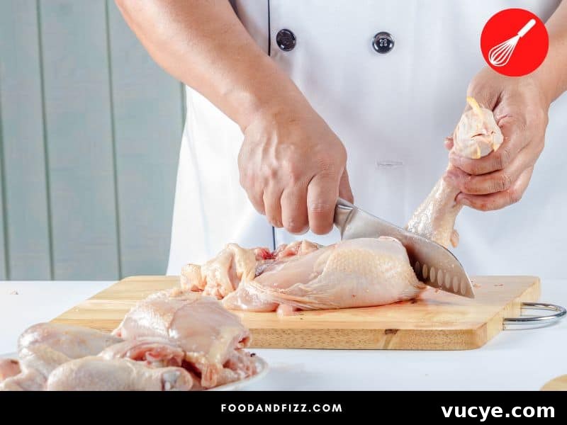 Raw Chicken Left Out Overnight: Is It Safe to Eat? 6 Thoroughly clean hands after touching raw chicken and disinfect any surfaces and utensils the chicken has come into contact with.