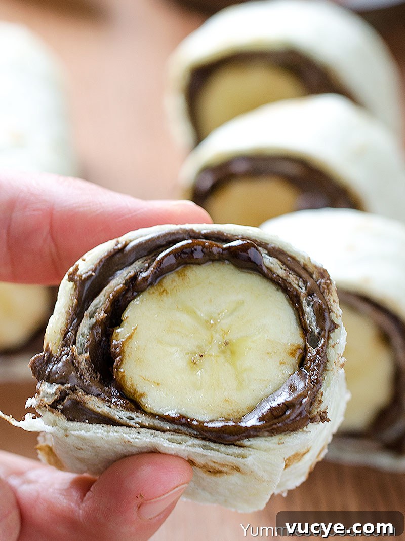 Banana and Nutella Sushi - Close-up
