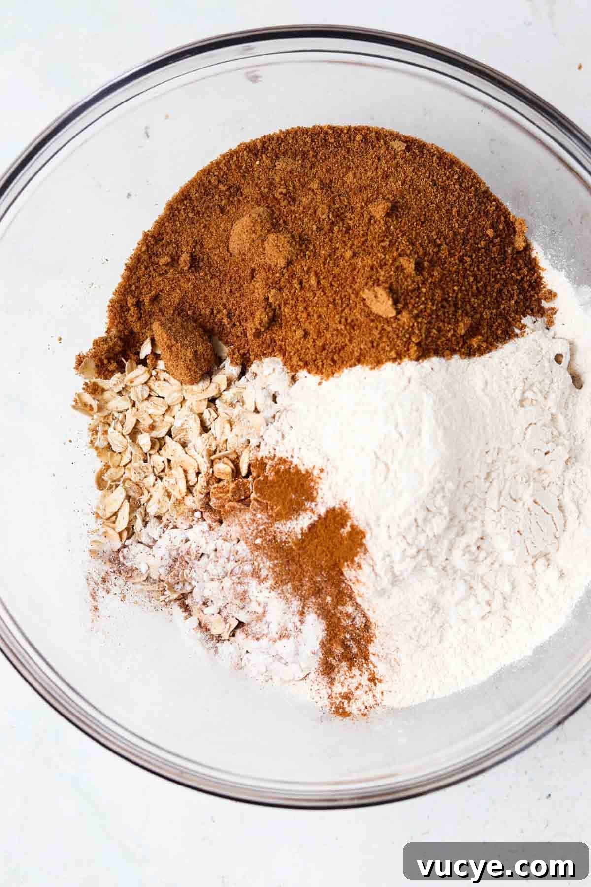 Apple and Blueberry Crumble Recipe: Light, Fruity Dessert Guide 5 Crumble crispy topping ingredients all in one glass bowl.