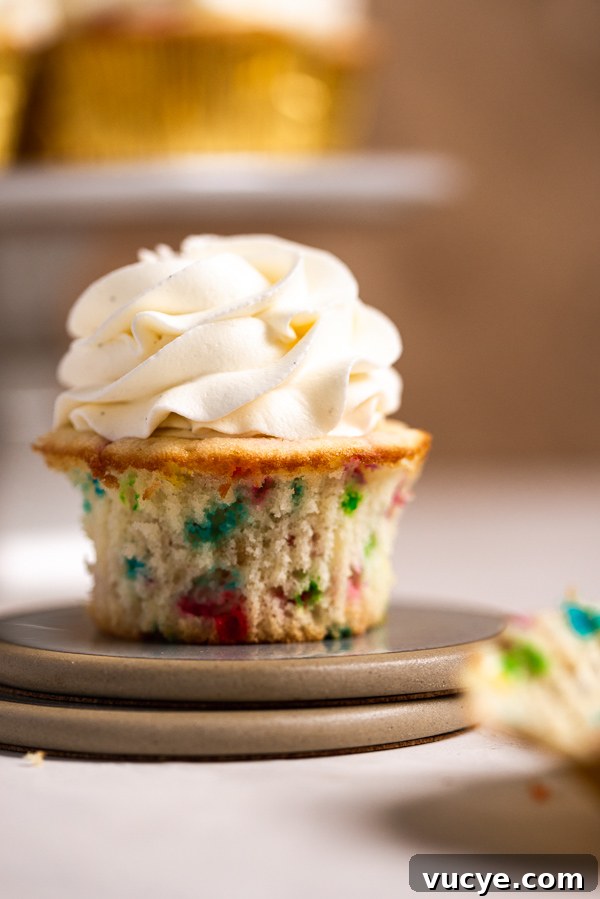 Funfetti Cupcakes with Vanilla Bean Buttercream Frosting 8 Funfetti cupcakes final