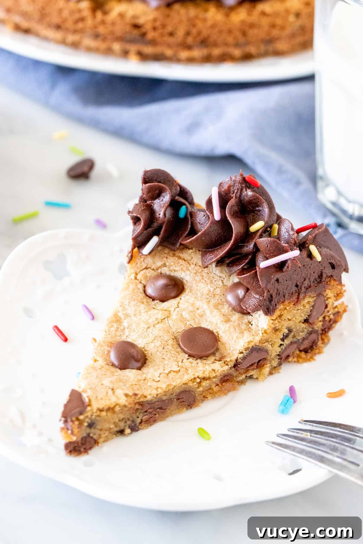 Chocolate Chip Cookie Cake Recipe: Soft, Chewy & Crowd-Pleasing 2 Slice of chocolate chip cookie cake