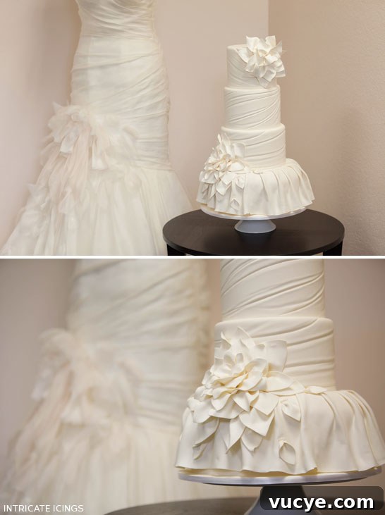 Transform Your Wedding Dress into a Stunning Keepsake Cake Topper 3 Fashion Inspired Cake by Intricate Icings | TheCakeBlog.com