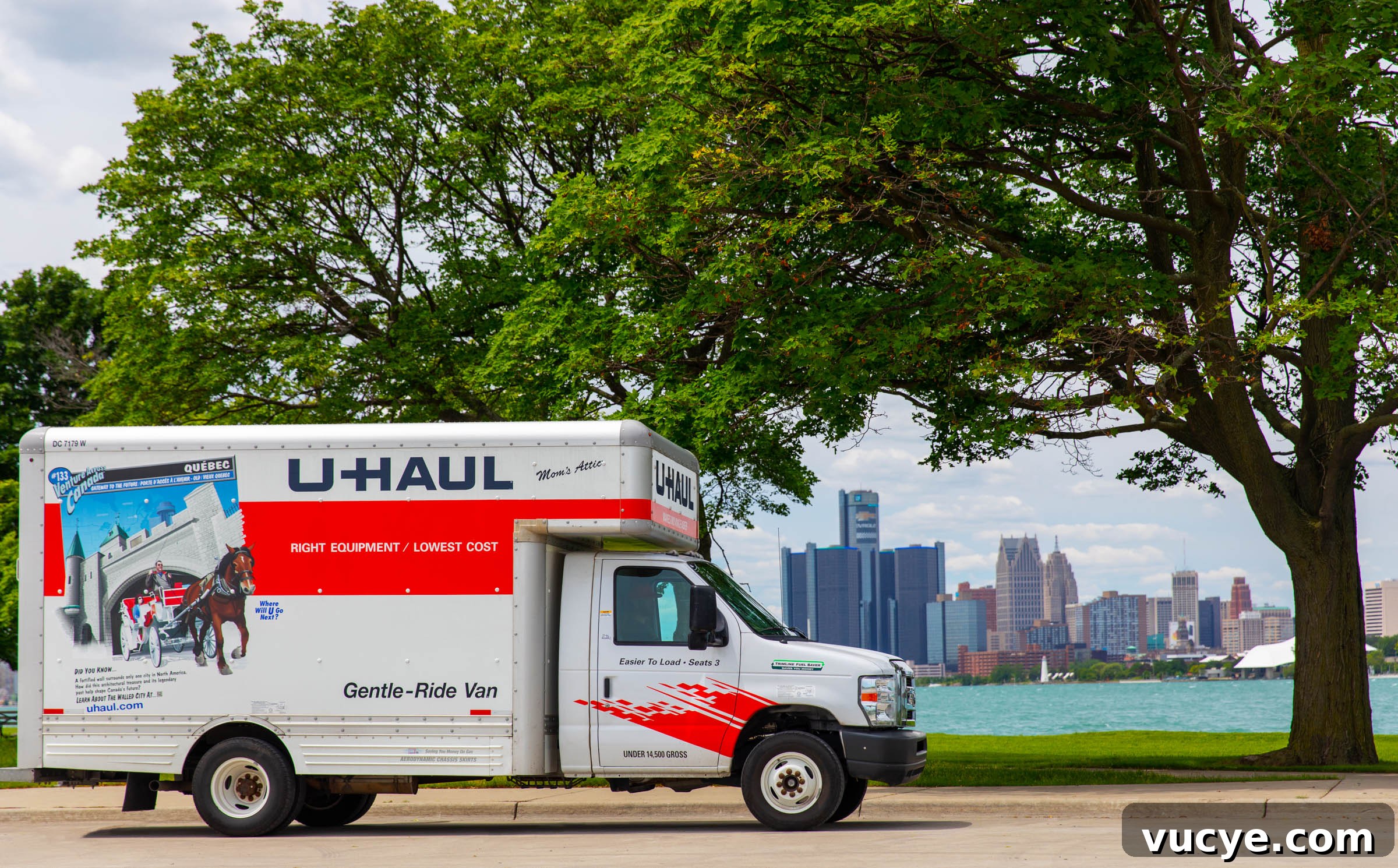 How to Move Out of State: Complete Guide to Relocating Interstate 5 A U-Haul being driven along a lakeshore - one of the ways of moving out of state
