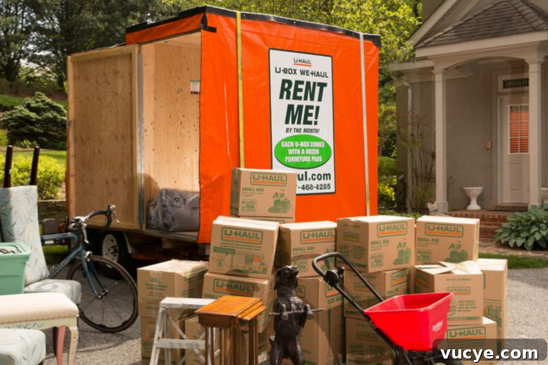 How to Move Out of State: Complete Guide to Relocating Interstate 8 A U-box with household items around it, ready to be packed.