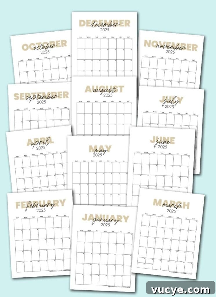 Printable 2025 Monthly Calendar PDFs – January to December 3 img 15325 2