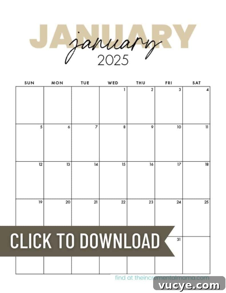 Printable 2025 Monthly Calendar PDFs – January to December 4 january 2025 PDF