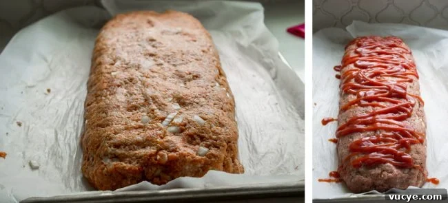 Meatloaf topped with ketchup meatloaf with ketchup
