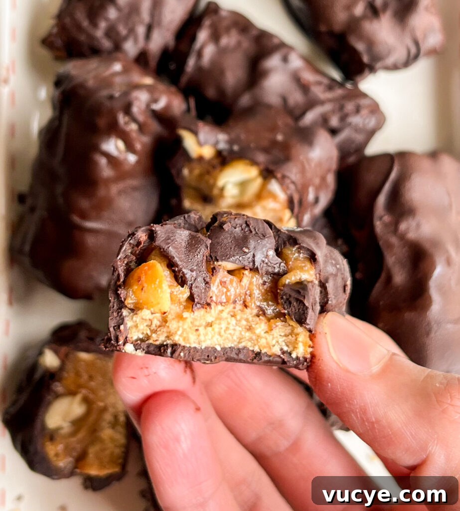 Homemade healthier snickers with date caramel and oats