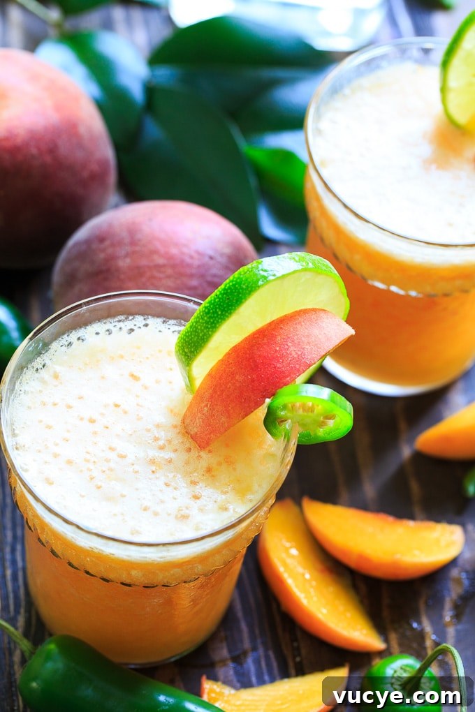 Peach Jalapeño Margarita Recipe: Refreshing Spicy Summer Cocktail 3 Peach Jalapeno Margarita recipe