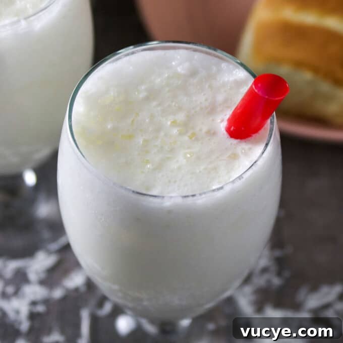 Creamy Filipino Buko Shake Recipe — Refreshing Coconut Milkshake 8 young coconut milkshake in a glass