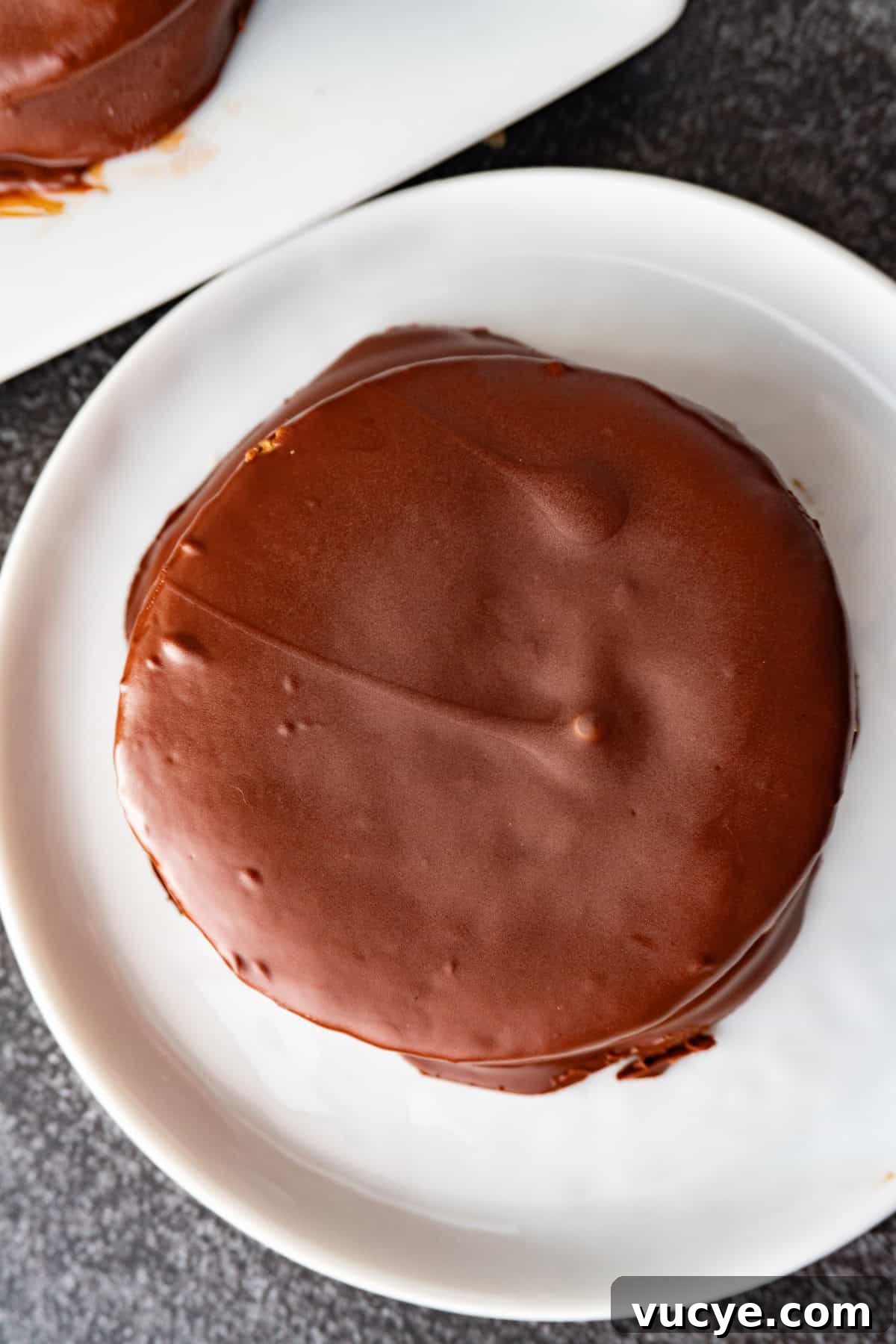 close up of top of moon pie.