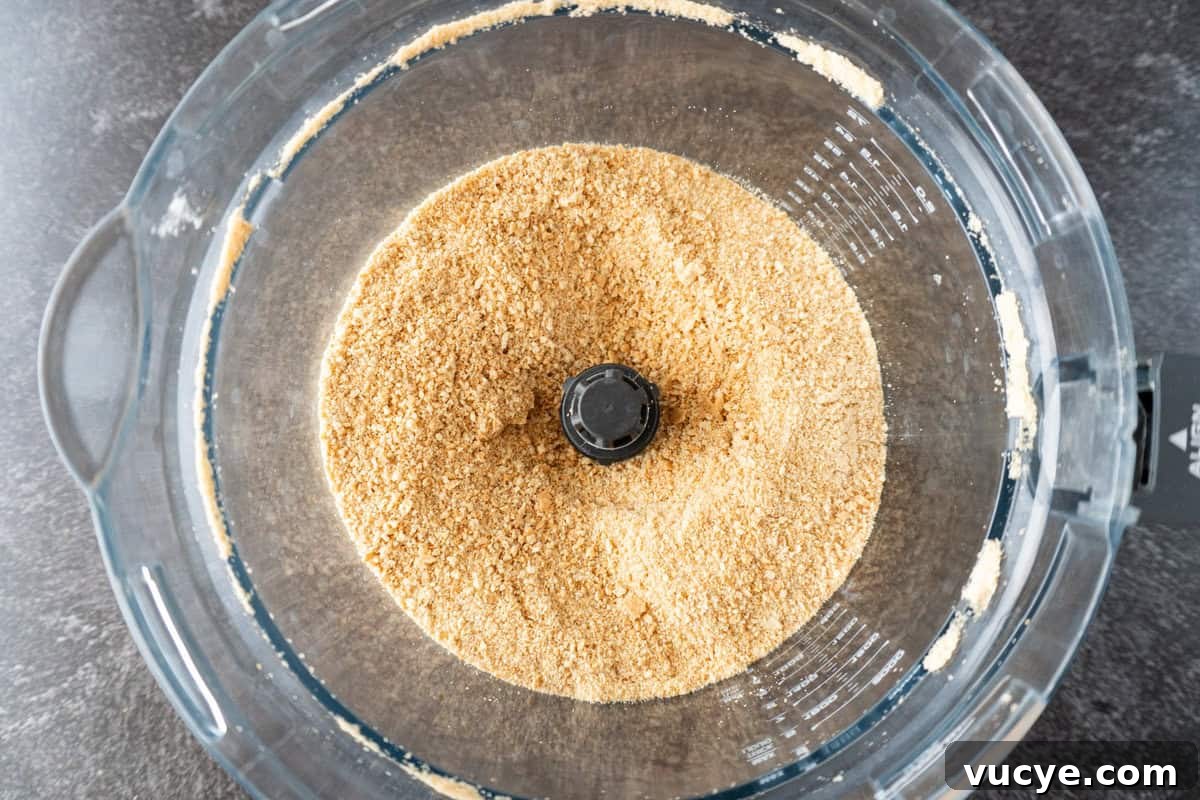 graham crackers crumbs in food processor.