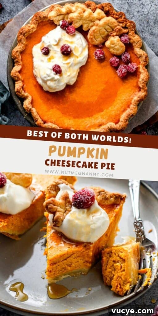 Pumpkin Cheesecake Pie pin for pinterest. 