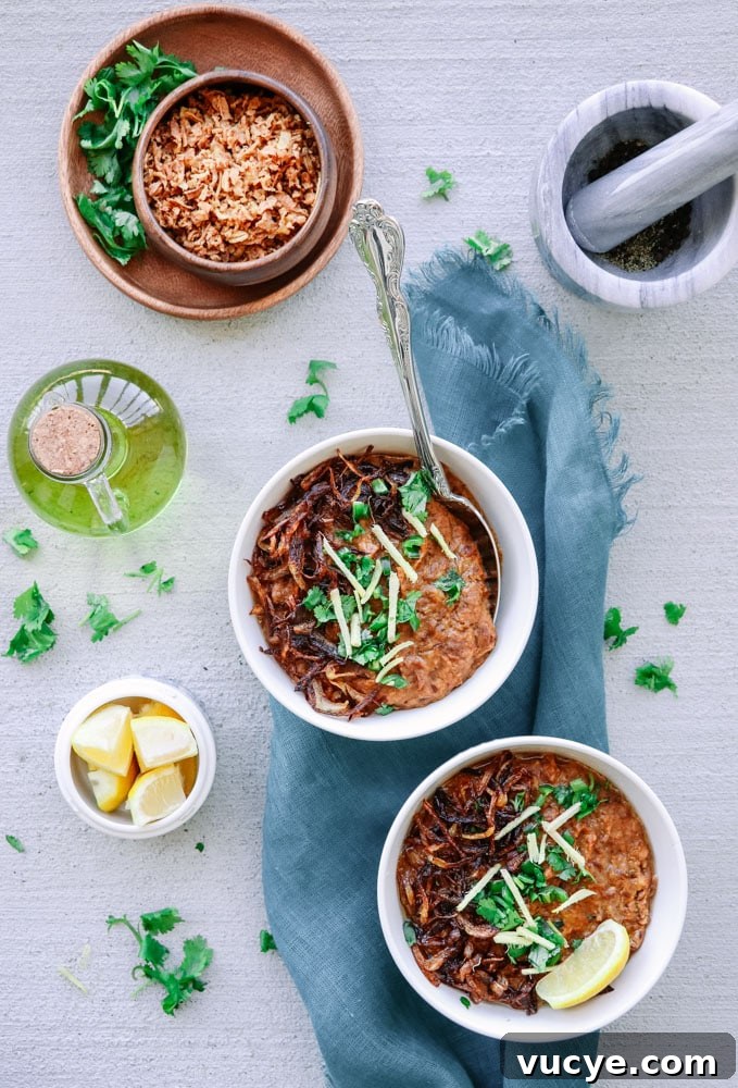 Slow Cooker Haleem Recipe: Pakistani Beef and Lentil Stew 4 Easier Slow Cooker Haleem with garnishings