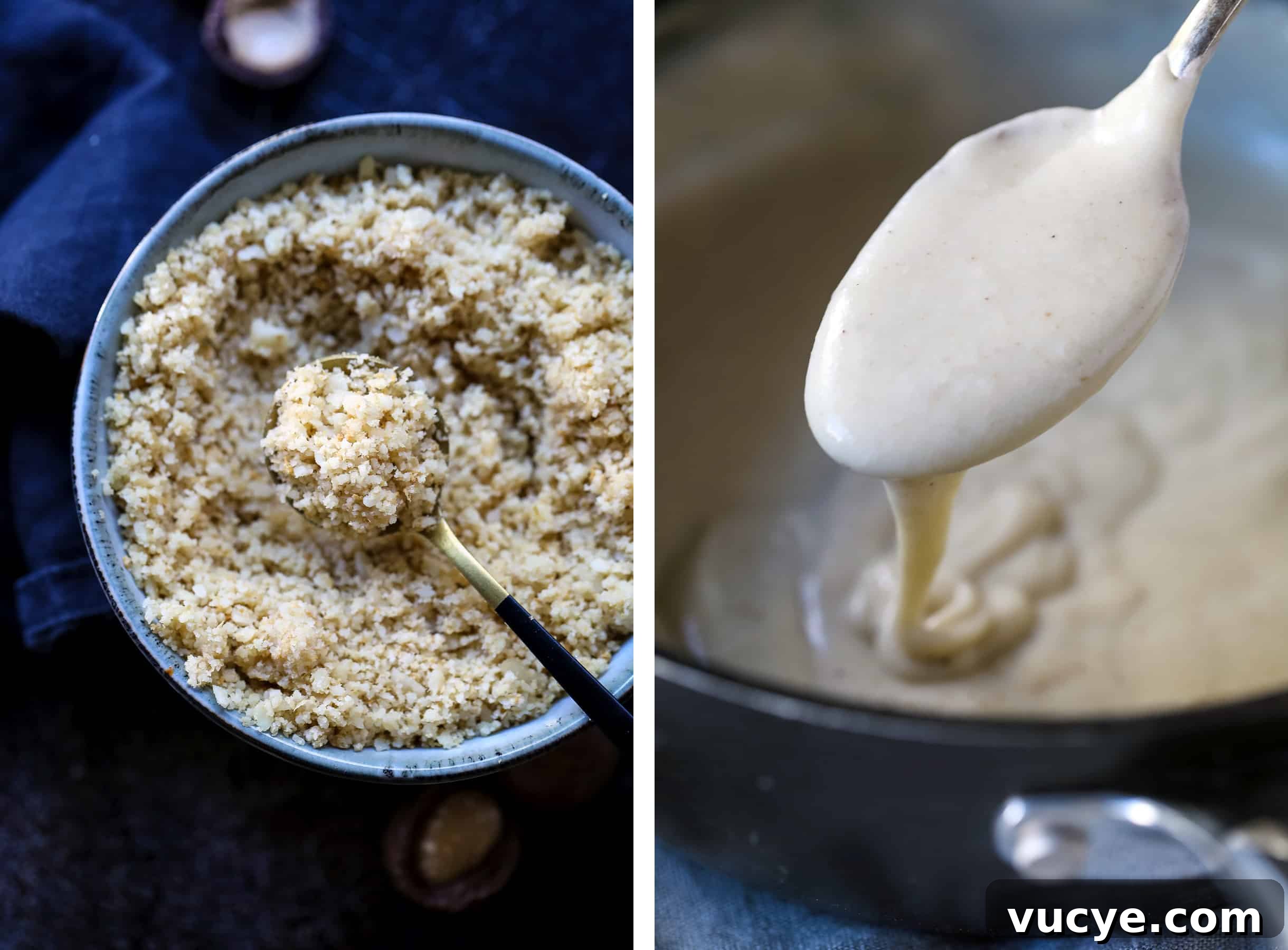 Vegan Parmesan and White Sauce for Lasagna.