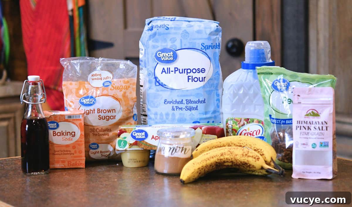 ingredients for vegan banana bread no eggs with applesauce