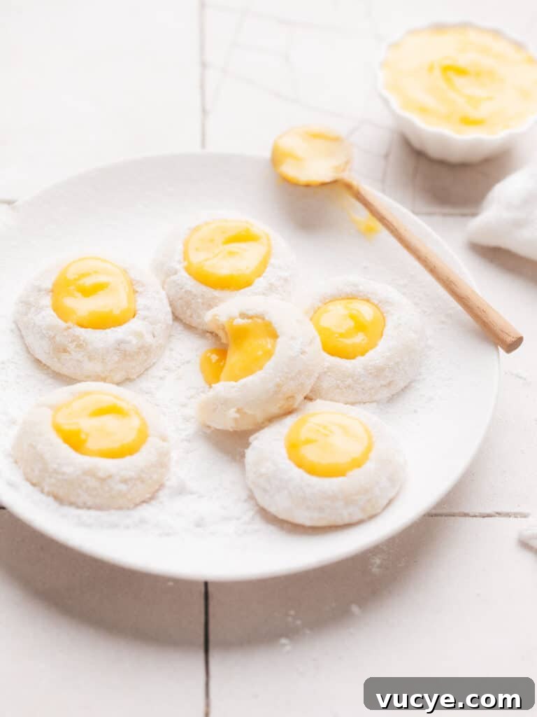 Lemon Curd Cookies on a plate.