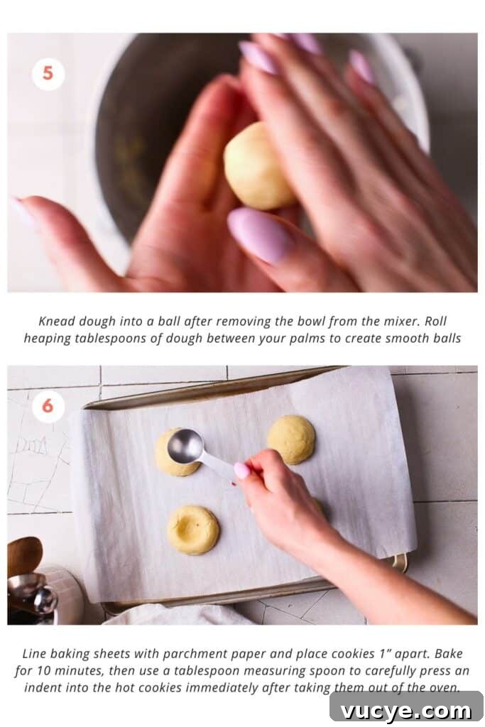 Shaping and baking the cookies