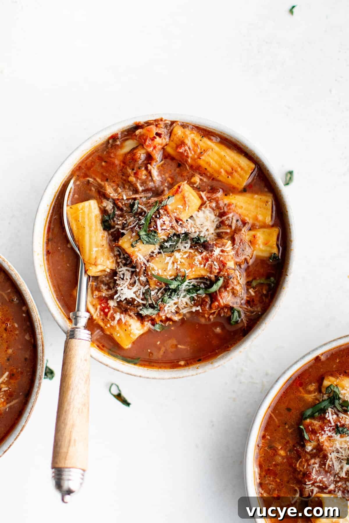 crockpot chuck roast rigatoni soup